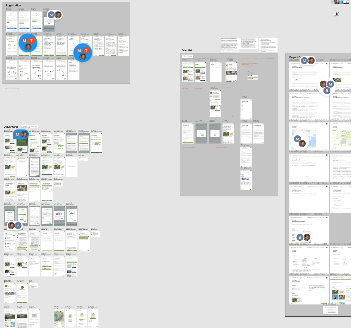 A very high level diagram showing ~100 slides that we built as mocks for this project.